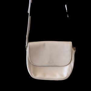 Coach Vintage Saddle Bag Ivory Off White Leather Classic